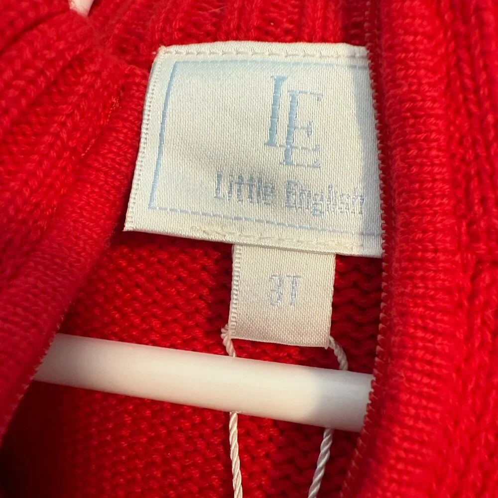 NWT Little English red zip up sweater 100% cotton 3T - Picture 3 of 3